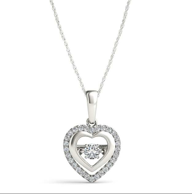 1 4 carat diamond heart necklace