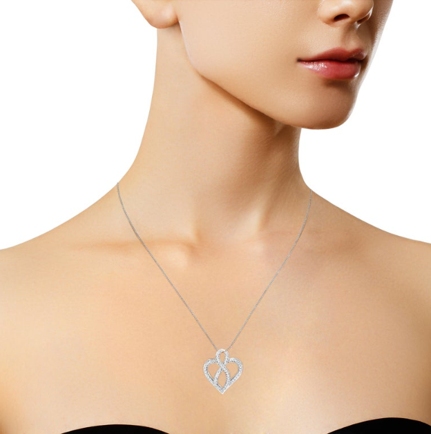 1 4 carat diamond necklace white gold