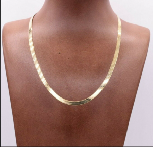 10K Gold Herringbone Necklace - featured image