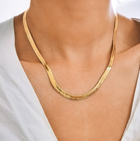 10K Gold Herringbone Necklace