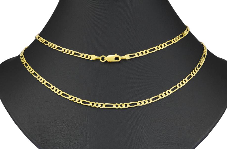 10k gold figaro chain necklace