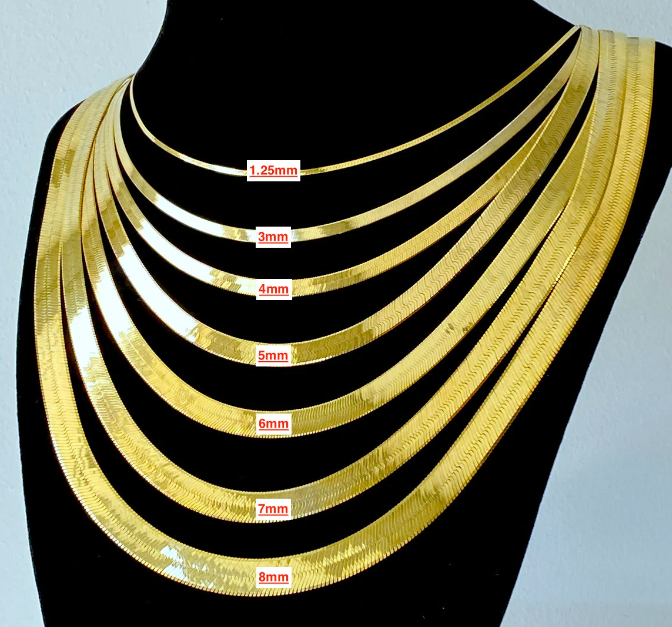 10k gold herringbone necklace worth