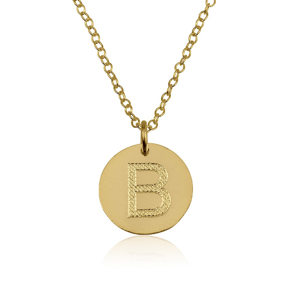 10k gold initial necklace