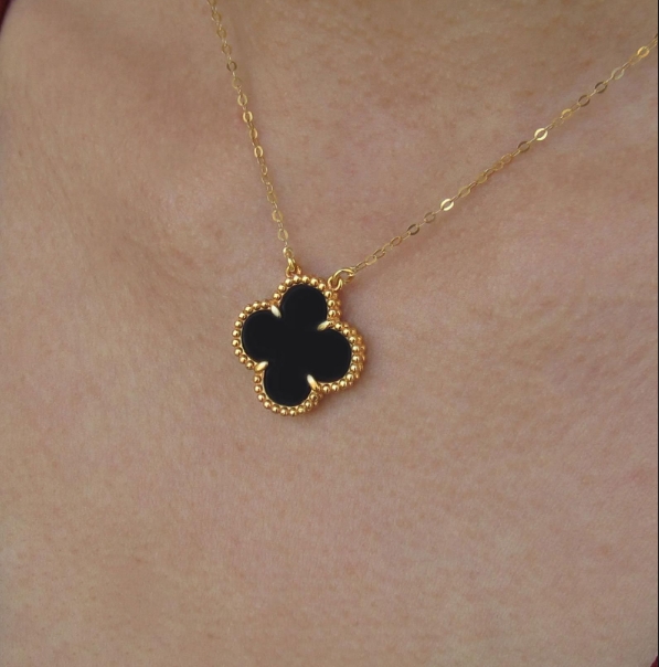 14k Gold Four Leaf Clover Necklace