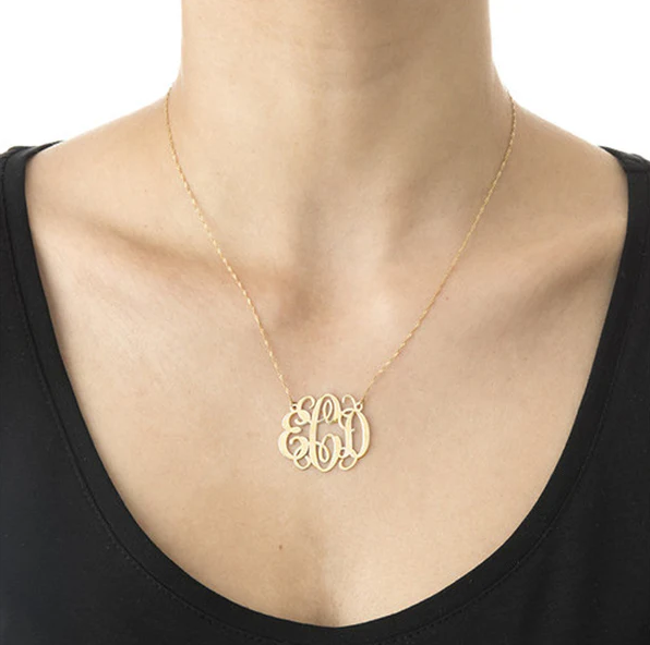 14k Gold Monogram Necklace