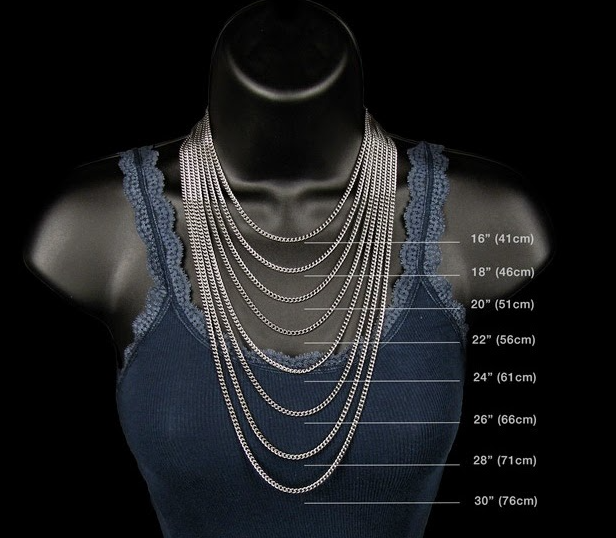 26 inch necklace on woman