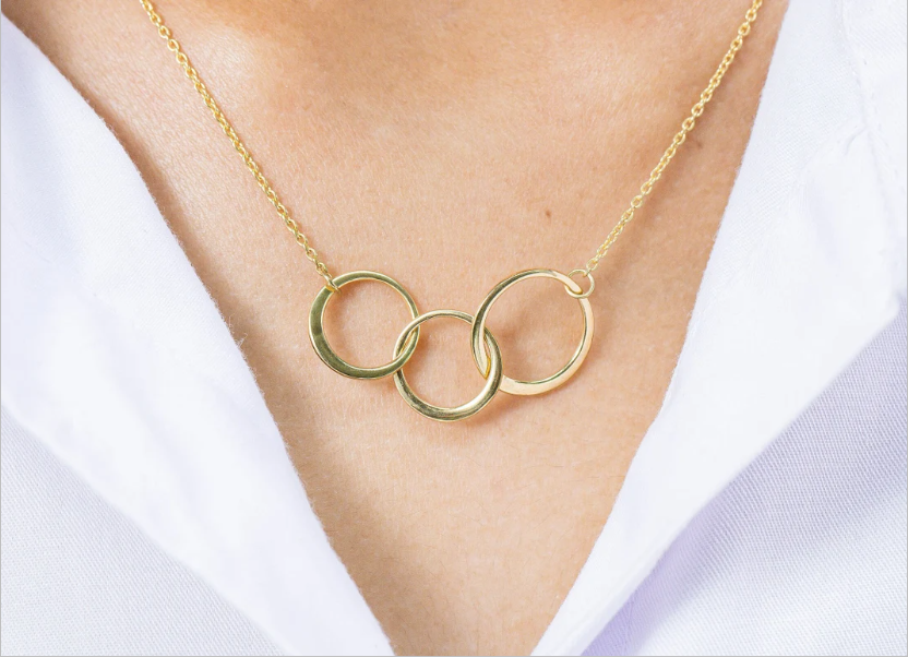 3 Interlocking Circles Necklace,