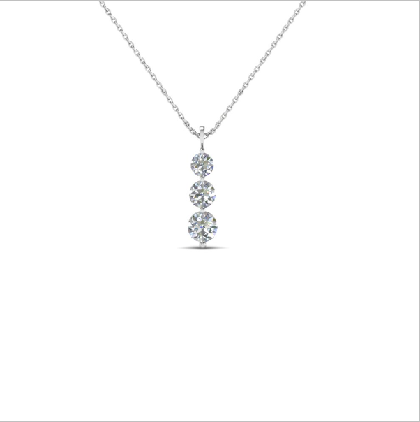 3 diamond pendant necklace