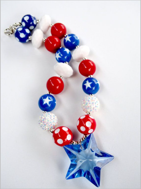 4th Of July Beaded Necklace