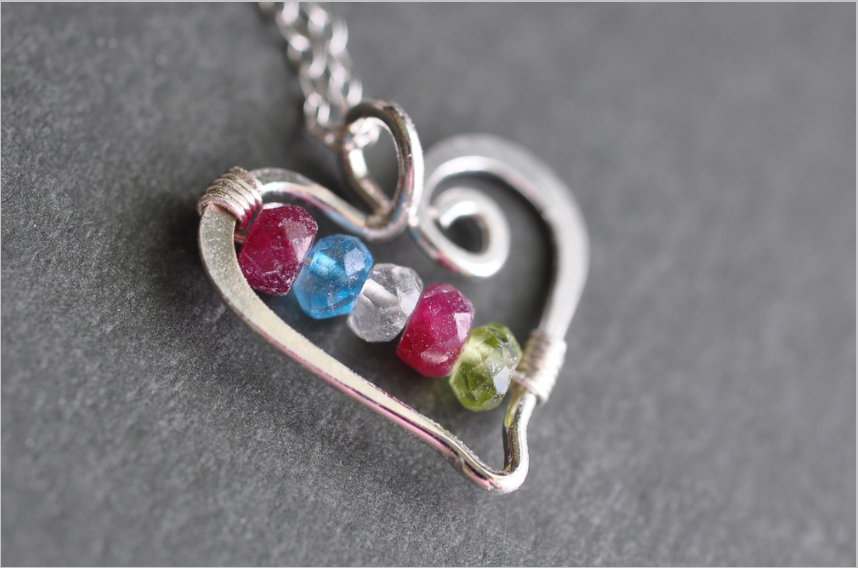 5 Stone Birthstone Necklace