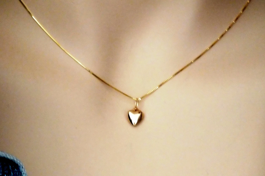 Gold Heart Necklace 14k