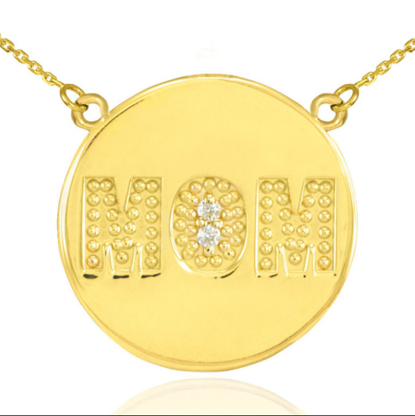 Mom Necklace 14k Gold