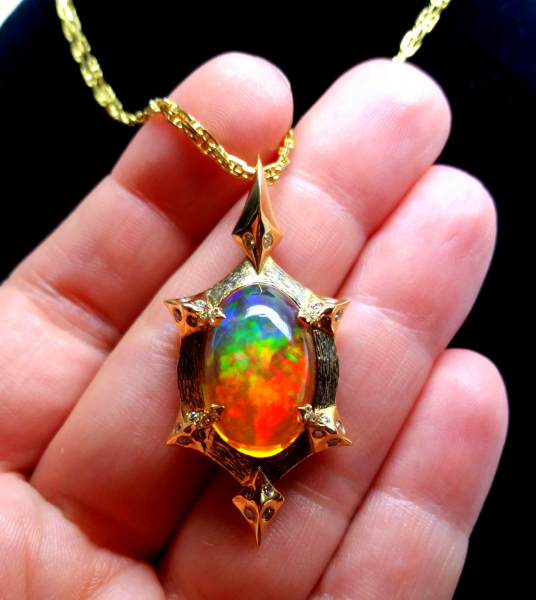 'fire opal necklace