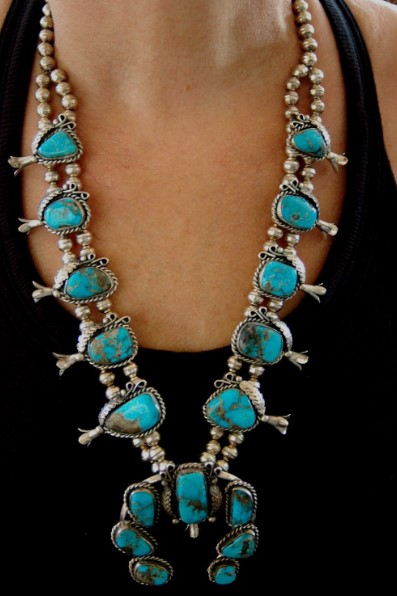 Antique Navajo Squash Blossom Necklace