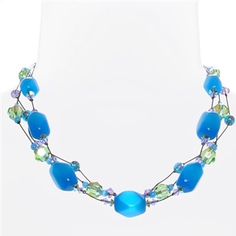 Rmn Aqua Color Rope Necklace