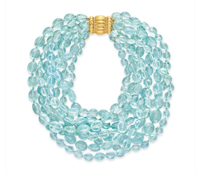 aquamarine bead necklace