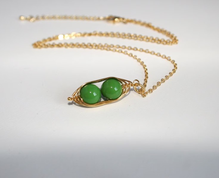 2 Peas In A Pod Necklace Etsy